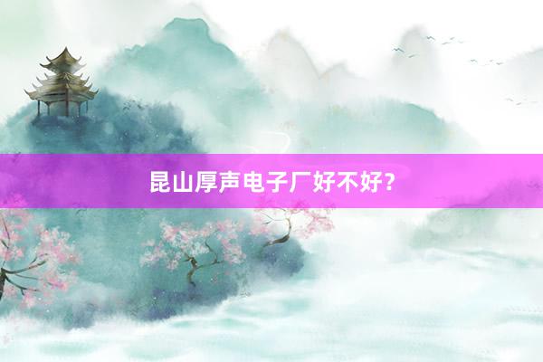 昆山厚声电子厂好不好？